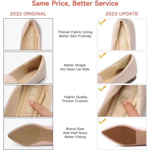 MUSSHOE Loafers for Women Comfortable Pointed Toe Memory Foam Women's Loafers