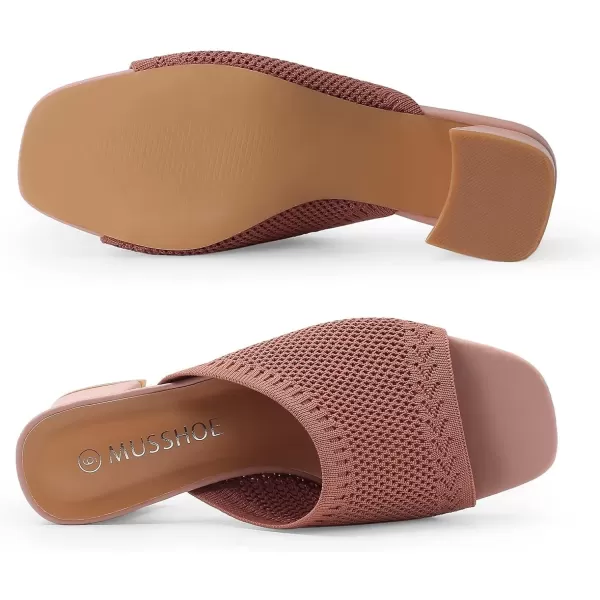 MUSSHOE Low Chunky Heel Sandals Square Toe Breathable Women Sandals