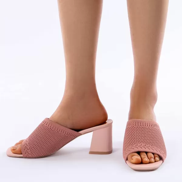 MUSSHOE Low Chunky Heel Sandals Square Toe Breathable Women Sandals