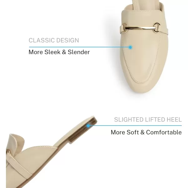 MUSSHOE Mules for Woman Buckle Flats Comfortable Slip on Women Mules Flats Shoes Backless Loafers