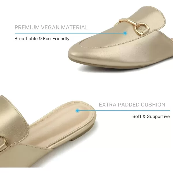 MUSSHOE Mules for Woman Buckle Flats Comfortable Slip on Women Mules Flats Shoes Backless Loafers