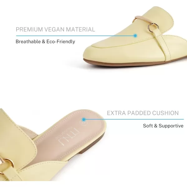 MUSSHOE Mules for Woman Buckle Flats Comfortable Slip on Women Mules Flats Shoes Backless Loafers