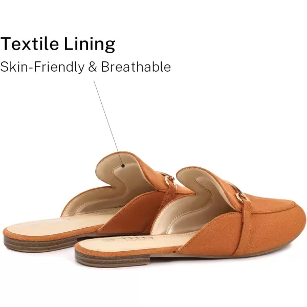 MUSSHOE Mules for Woman Buckle Flats Comfortable Slip on Women Mules Flats Shoes Backless Loafers