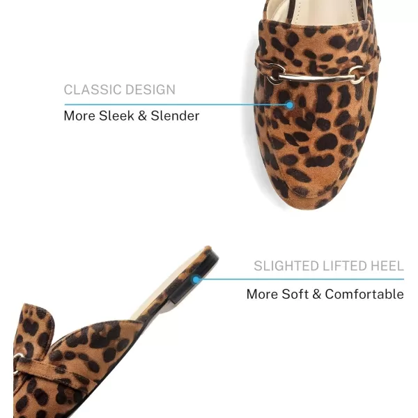 MUSSHOE Mules for Woman Buckle Flats Comfortable Slip on Women Mules Flats Shoes Backless Loafers