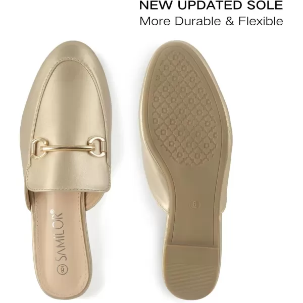 MUSSHOE Mules for Woman Buckle Flats Comfortable Slip on Women Mules Flats Shoes Backless Loafers