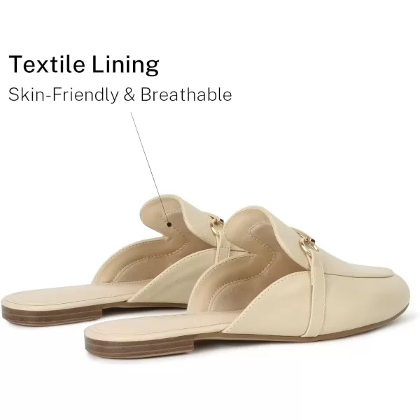 MUSSHOE Mules for Woman Buckle Flats Comfortable Slip on Women Mules Flats Shoes Backless Loafers