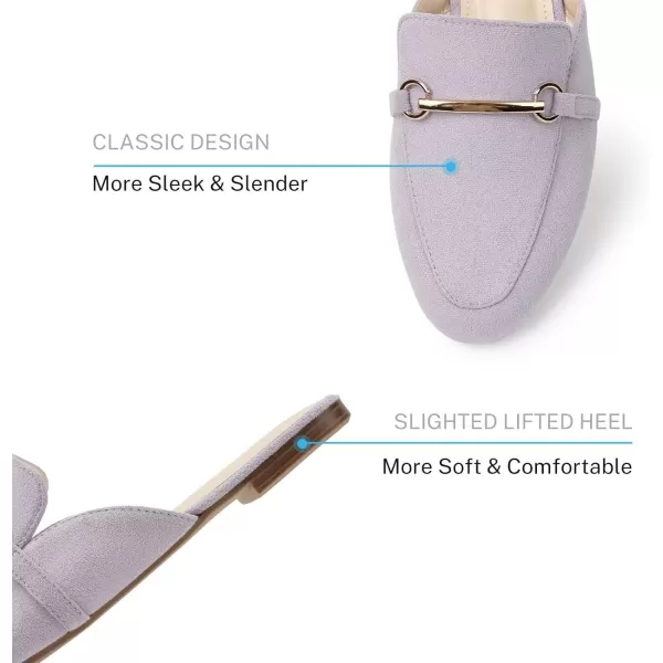 MUSSHOE Mules for Woman Buckle Flats Comfortable Slip on Women Mules Flats Shoes Backless Loafers