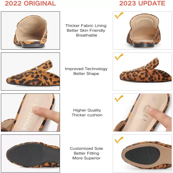 MUSSHOE Mules for Woman Buckle Flats Comfortable Slip on Women Mules Flats Shoes Backless Loafers