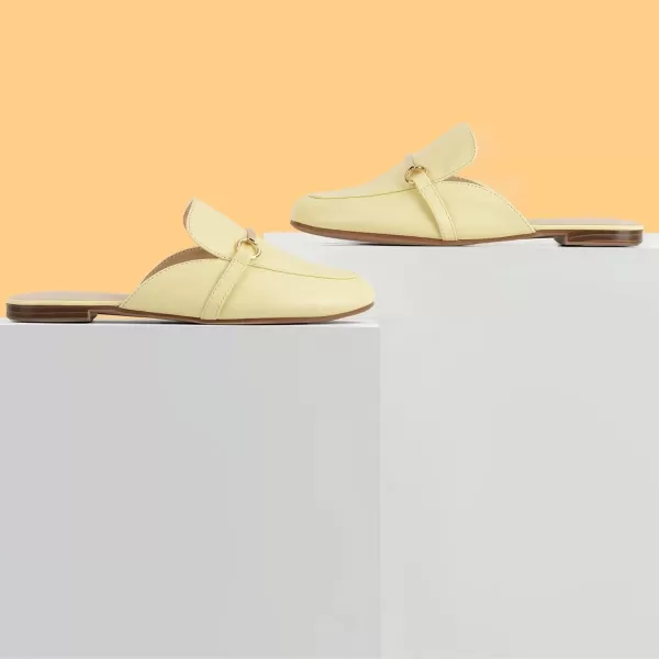 MUSSHOE Mules for Woman Buckle Flats Comfortable Slip on Women Mules Flats Shoes Backless Loafers
