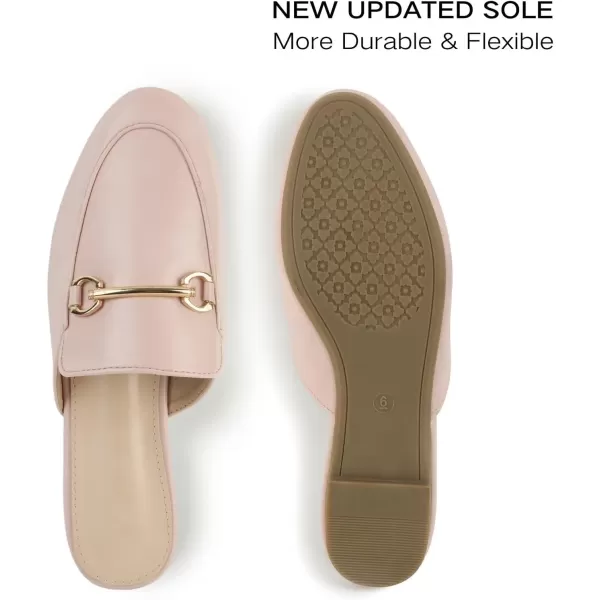 MUSSHOE Mules for Woman Buckle Flats Comfortable Slip on Women Mules Flats Shoes Backless Loafers