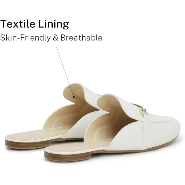 MUSSHOE Mules for Woman Buckle Flats Comfortable Slip on Women Mules Flats Shoes Backless Loafers
