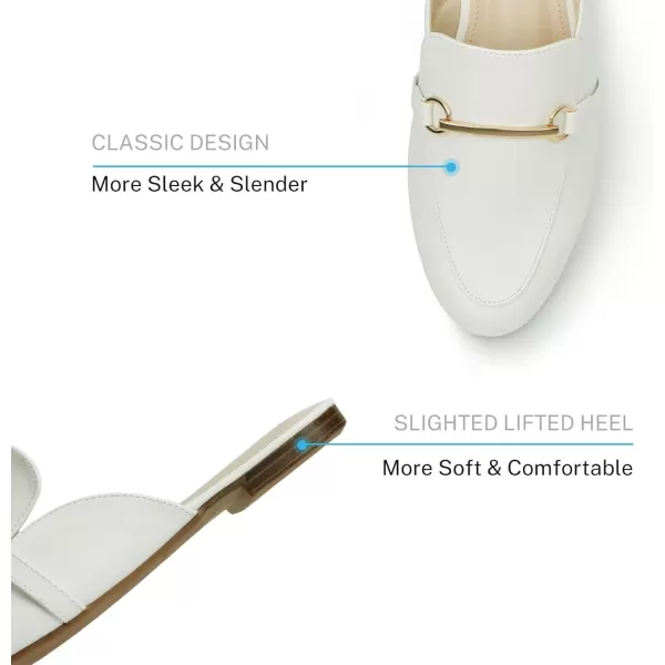 MUSSHOE Mules for Woman Buckle Flats Comfortable Slip on Women Mules Flats Shoes Backless Loafers