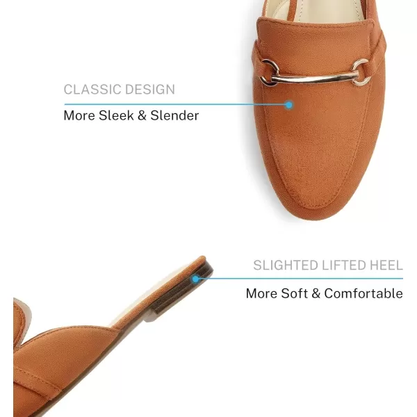 MUSSHOE Mules for Woman Buckle Flats Comfortable Slip on Women Mules Flats Shoes Backless Loafers