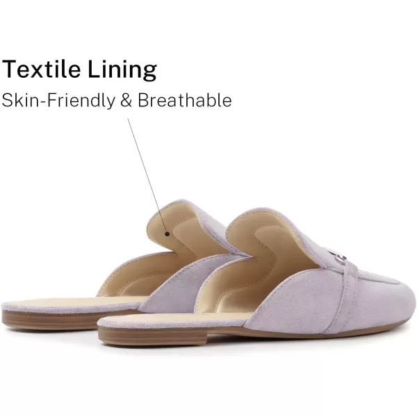 MUSSHOE Mules for Woman Buckle Flats Comfortable Slip on Women Mules Flats Shoes Backless Loafers