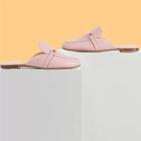 MUSSHOE Mules for Woman Buckle Flats Comfortable Slip on Women Mules Flats Shoes Backless Loafers