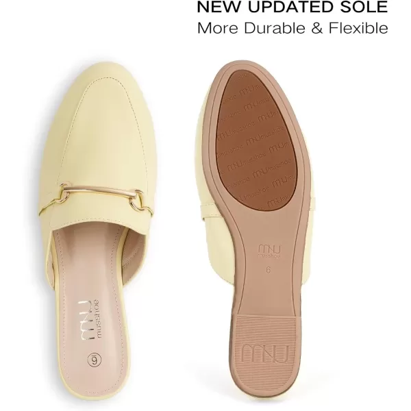 MUSSHOE Mules for Woman Buckle Flats Comfortable Slip on Women Mules Flats Shoes Backless Loafers