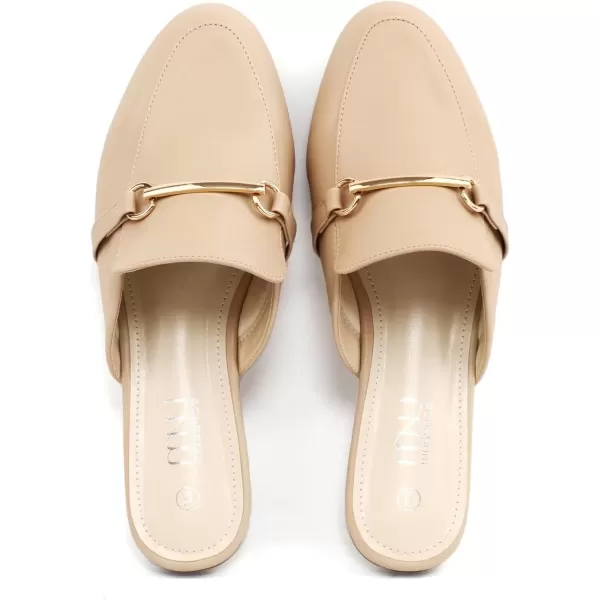 MUSSHOE Mules for Woman Buckle Flats Comfortable Slip on Women Mules Flats Shoes Backless Loafers