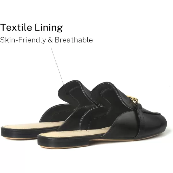 MUSSHOE Mules for Woman Buckle Flats Comfortable Slip on Women Mules Flats Shoes Backless Loafers