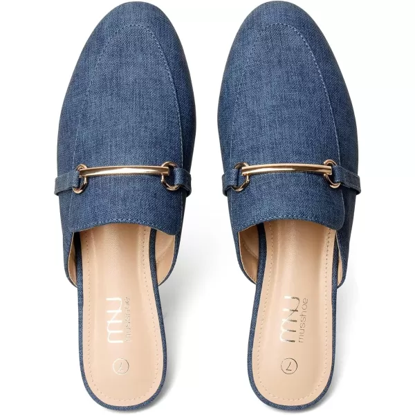 MUSSHOE Mules for Woman Buckle Flats Comfortable Slip on Women Mules Flats Shoes Backless Loafers