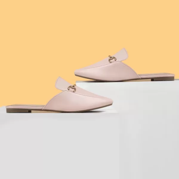 MUSSHOE Mules for Woman Buckle Flats Comfortable Slip on Women Mules Flats Shoes Backless Loafers