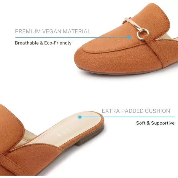 MUSSHOE Mules for Woman Buckle Flats Comfortable Slip on Women Mules Flats Shoes Backless Loafers