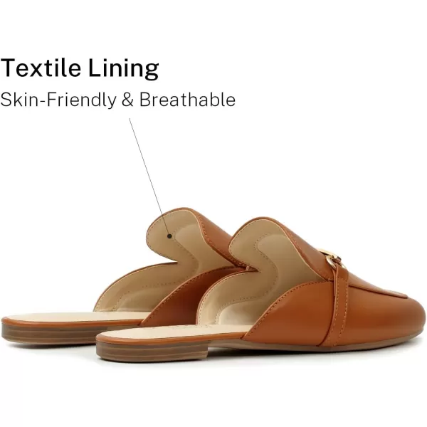 MUSSHOE Mules for Woman Buckle Flats Comfortable Slip on Women Mules Flats Shoes Backless Loafers
