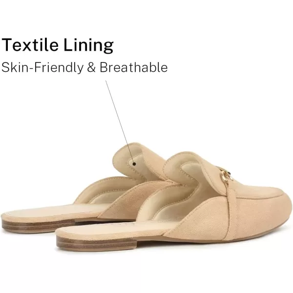 MUSSHOE Mules for Woman Buckle Flats Comfortable Slip on Women Mules Flats Shoes Backless Loafers