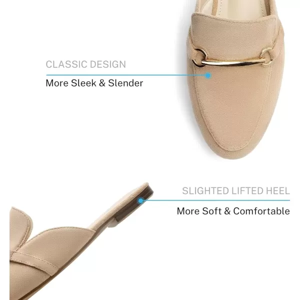 MUSSHOE Mules for Woman Buckle Flats Comfortable Slip on Women Mules Flats Shoes Backless Loafers