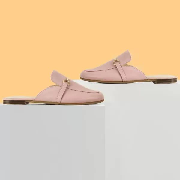 MUSSHOE Mules for Woman Buckle Flats Comfortable Slip on Women Mules Flats Shoes Backless Loafers
