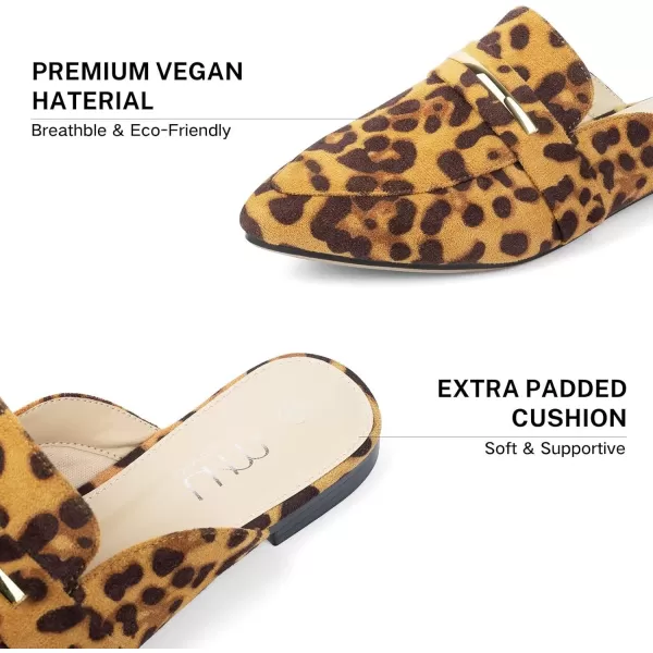 MUSSHOE Mules for Woman Pointed Toe Women's Bukle Mule Flat Slip-on Womens Mules Shoes Casual Fashion Party Work