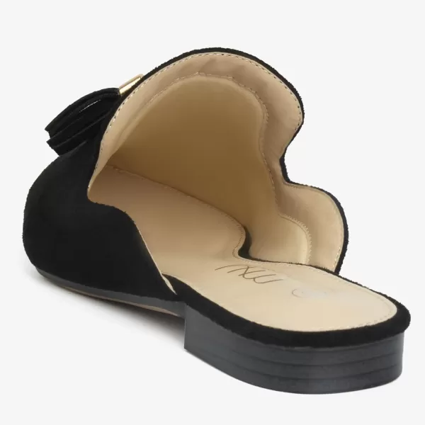 MUSSHOE Mules for Women Comfortable Pointed Toe Backless Slip-on Slides Loafer Flats with Tassels