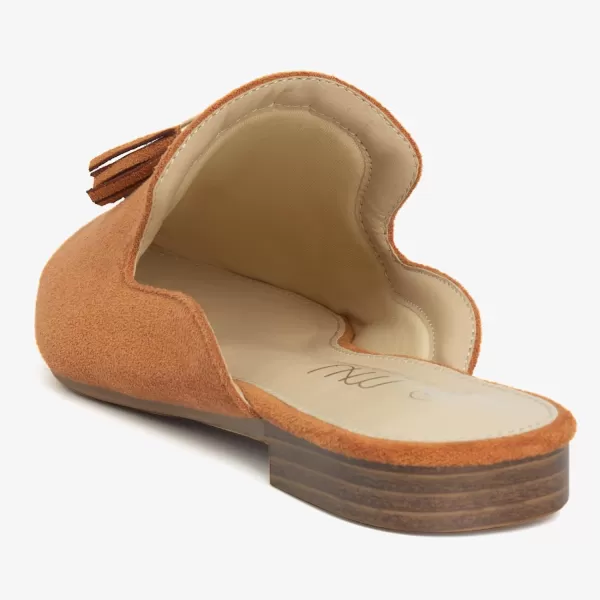 MUSSHOE Mules for Women Comfortable Pointed Toe Backless Slip-on Slides Loafer Flats with Tassels