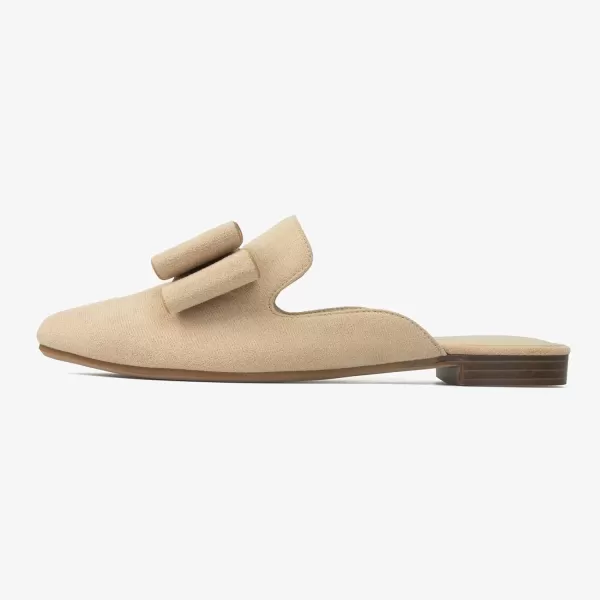MUSSHOE Mules for Women Comfortable Pointed Toe Backless Slip-on Slides Loafer Flats with Tassels