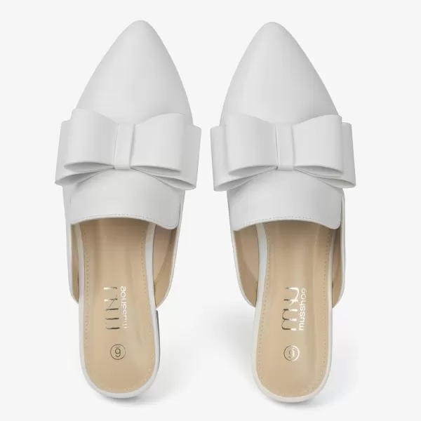 MUSSHOE Mules for Women Flats Comfortable Pointed Toe Slip on Women Mules Flats