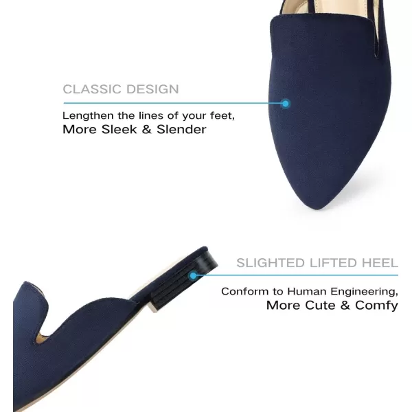 MUSSHOE Mules for Women Flats Comfortable Pointed Toe Women Mules