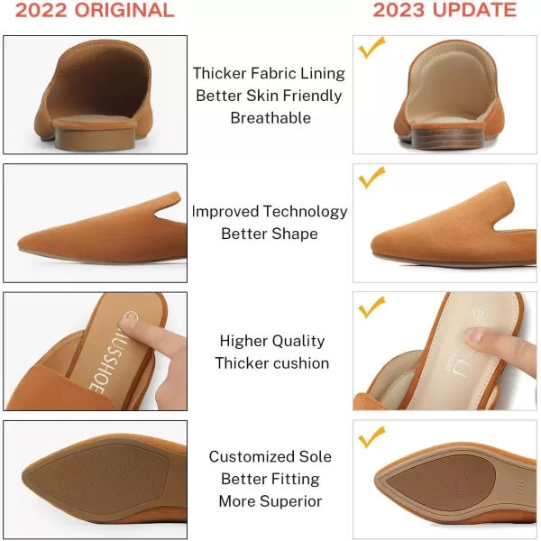 MUSSHOE Mules for Women Flats Comfortable Pointed Toe Women Mules