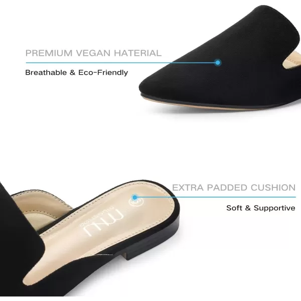 MUSSHOE Mules for Women Flats Comfortable Pointed Toe Women Mules