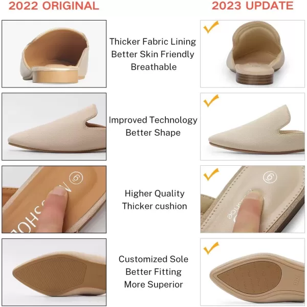 MUSSHOE Mules for Women Flats Comfortable Pointed Toe Women Mules