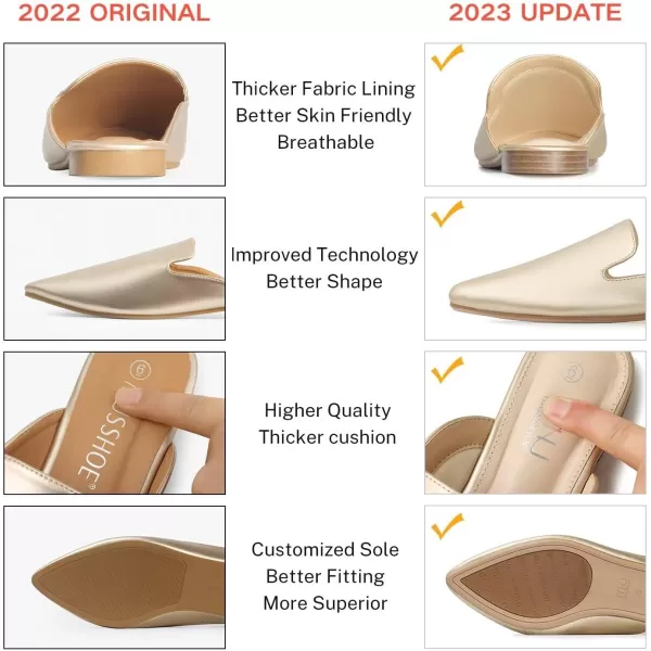 MUSSHOE Mules for Women Flats Comfortable Pointed Toe Women Mules