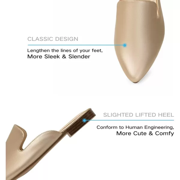 MUSSHOE Mules for Women Flats Comfortable Pointed Toe Women Mules