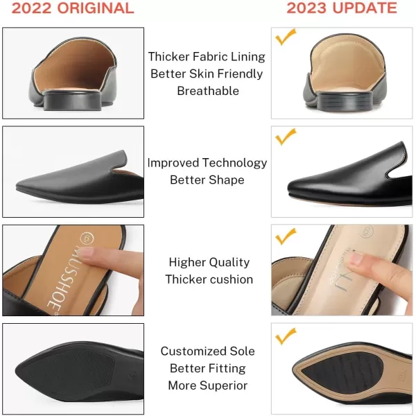 MUSSHOE Mules for Women Flats Comfortable Pointed Toe Women Mules