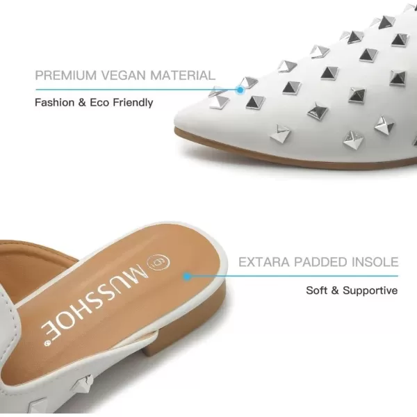 MUSSHOE Mules for Women Flats Comfortable Pointed Toe Women Mules