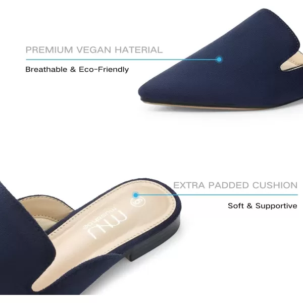 MUSSHOE Mules for Women Flats Comfortable Pointed Toe Women Mules