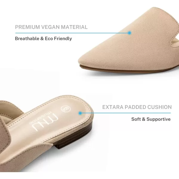 MUSSHOE Mules for Women Flats Comfortable Pointed Toe Women Mules