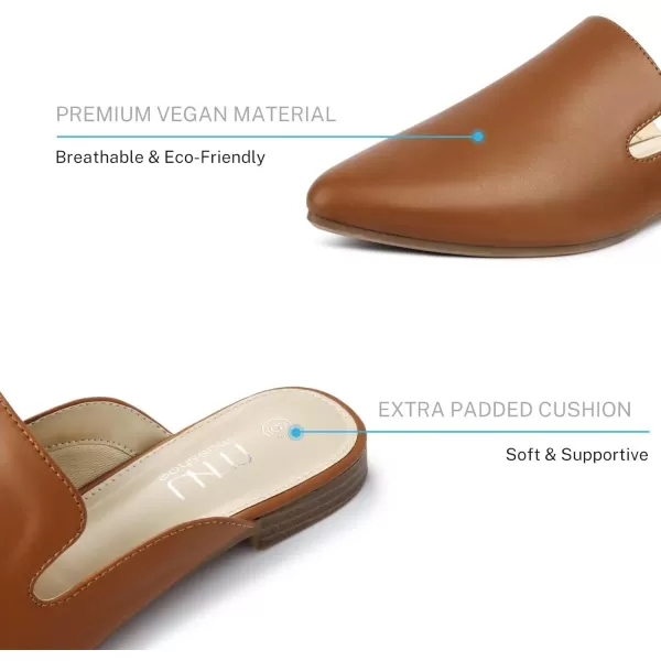MUSSHOE Mules for Women Flats Comfortable Pointed Toe Women Mules
