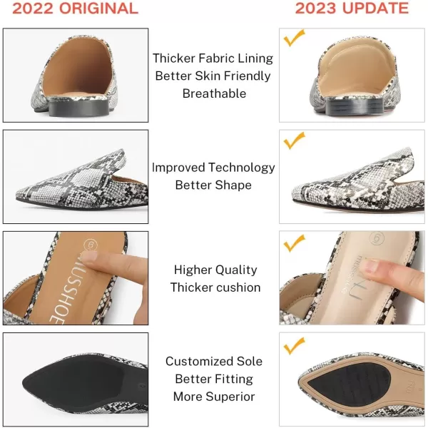 MUSSHOE Mules for Women Flats Comfortable Pointed Toe Women Mules