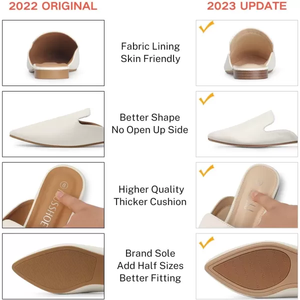 MUSSHOE Mules for Women Flats Comfortable Pointed Toe Women Mules