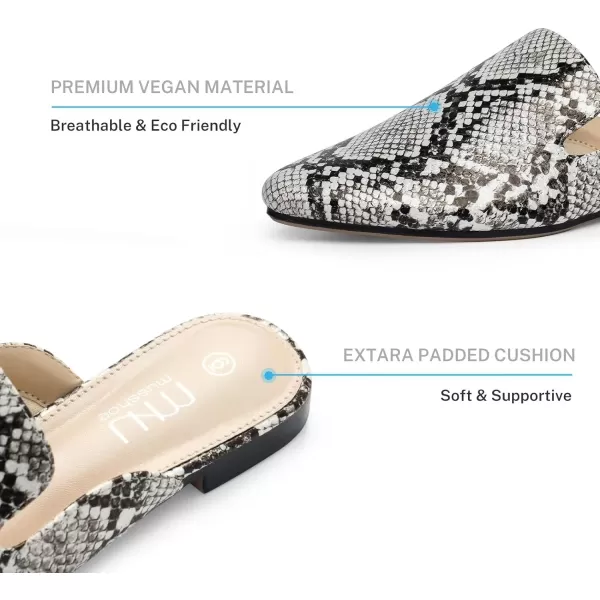 MUSSHOE Mules for Women Flats Comfortable Pointed Toe Women Mules