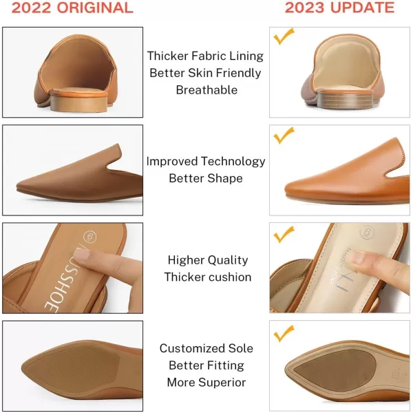 MUSSHOE Mules for Women Flats Comfortable Pointed Toe Women Mules