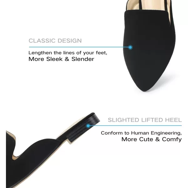 MUSSHOE Mules for Women Flats Comfortable Pointed Toe Women Mules